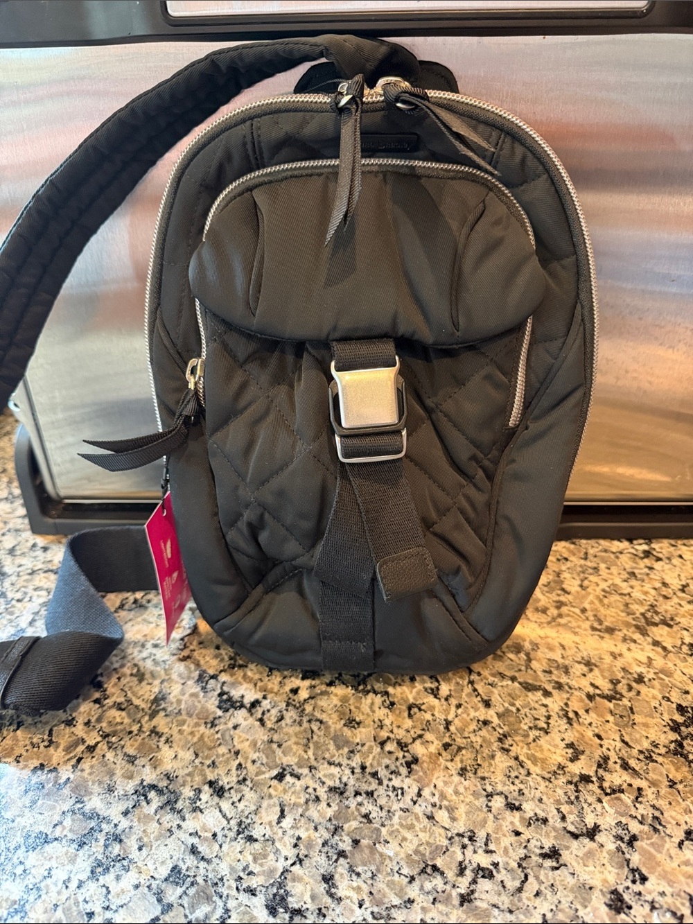 Vera Bradley Black Quilted Crossbody Sling Bag